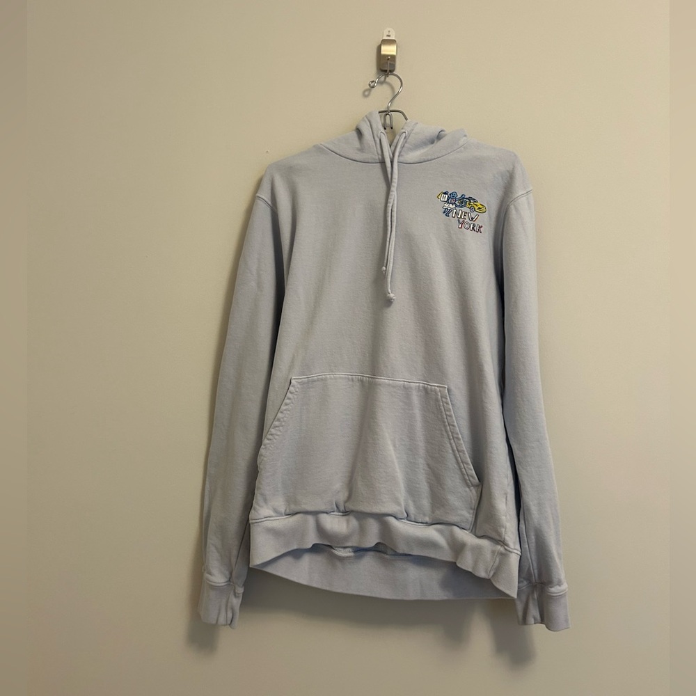 Roller Rabbit Monkey in the City Hoodie in Light Blue size Small (S)